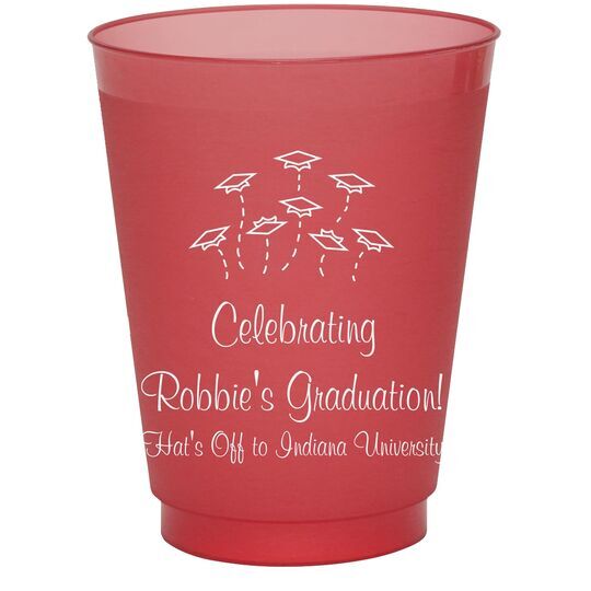 Hat Toss Graduation Colored Shatterproof Cups